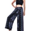 Black Feathers Open Leg Thai Palazzo Pant Rayon Comfy & Trendy Feather Print One Size Fits Most 100% Rayon VTrendz