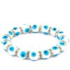 Evil Eye Bracelet for Protection, White-Blue, Handmade VTrendz