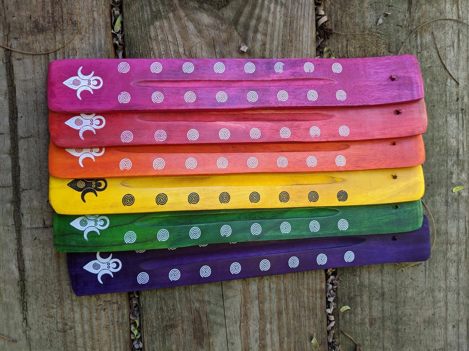 Colorful Goddess of Earth Wood Ash Catcher | Path of the Divine Feminine (10"L)