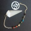 Selenite Chakra Beads 12 faceted Pendulum 3-in-1 pendulum, bracelet, pendant VTrendz