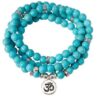 Turquoise 108 Mala Bead 6 & 8mm Stone Beads Lotus Pendant Necklace Charm Natural Stone Yoga Bracelet VTrendz