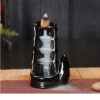 Cascading Split Bamboo Style Black Ceramic Backflow Incense Holder Waterfall Incense Burner, Reflux Burner, Handmade Ceramic, Home Décor for Meditation, Mini-Zen Experience Size: H19cm X W10cm VTrendz