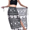 Elephant Print Sarong Dark Brown Cover-up/ Skirt VTrendz