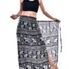 Elephant Print Sarong Black and Cream Cover-up/ Skirt VTrendz
