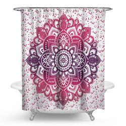 Mandala Pink Purple White Shower Curtain