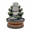Meditating Buddha with 2-Side Water Fall & LED Light Antique Resin Tabletop Waterfall Fountain VTrendz
