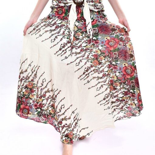 Skirt / Dress Coconut Buckle Long Comfy Skirt with Elastic Stretch and Adjustable Tie