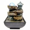 4-Tier Rockery, Castle & LED Crystal Ball Antique Resin Tabletop Waterfall Fountain VTrendz