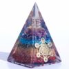 Orgonite Pyramid 7-Chakra Stones with Hexgram Symbol 2.5*2.5 base with and 4 inch tall VTrendz