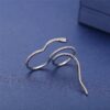 Snake Shape Ring Silver Color Adjustable Crystal Cubic Zirconia VTrendz