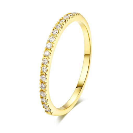 Three Plated Color Metal Zircon Micro Inlay Finger Ring