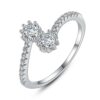 Overlapping CZ Fashion Finger Rings