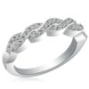 Twisted Band w/Zircon Silver Fashion Finger Rings