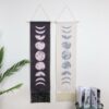 Moon Phase Scroll Tapestries Wall Hanging, Full Growth Cycle of The Moon Banner Wall Tapestry Cotton Linen Wall Art 46 x 12 Inches VTrendz
