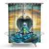 Kundalini Awakening Lotus position Meditation Chakras Shower Curtain 71 inch x 71 inch or 5.9 foot x 5.9 foot