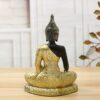 Meditating Buddha in Sitting Posture Black Gold Resin Figures Statue Ornament Home, Office, Yoga, Meditation Room or Outdoor Decor VTrendz