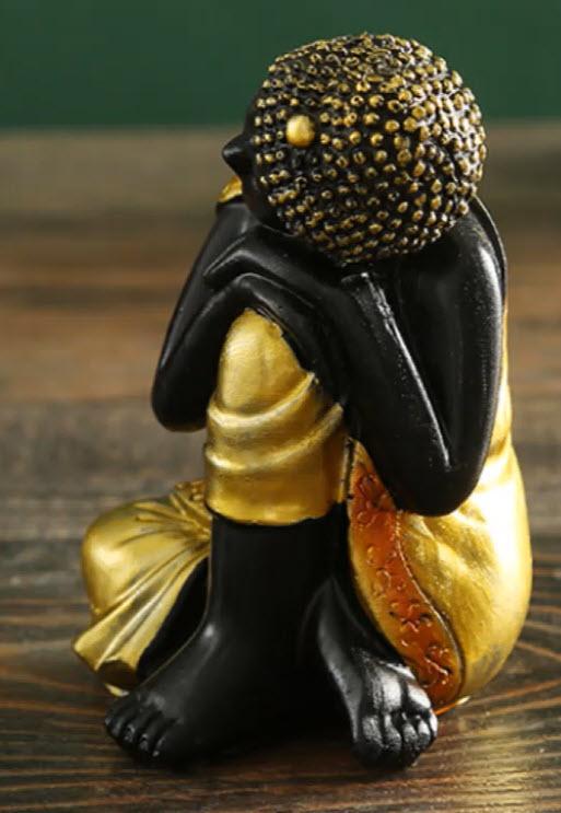 Napping Buddha Right Side Statue Handmade Resin Idol Figurine Statue Ornament Home, Office, Yoga, Meditation Room or Outdoor Decor - Image 2