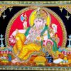 Ganesha Relaxing Poster Wall Hanging Handmade Cotton Tapestry 40" x 30" inch VTrendz