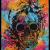 Sugar Skull with Flower Wall Hanging Handmade Cotton Tapestry 84" x 54" inch VTrendz