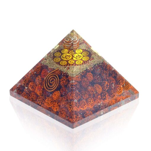 Rudraksh Orgonite Pyramid with Om and 7-Chakra Symbols Vtrendz.net