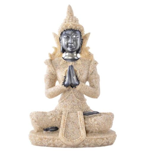 Thailand Buddha Offwhite Statue Handmade Resin Idol Figurine Statue Ornament Home, Office, Yoga, Meditation Room or Outdoor Decor