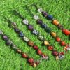 7 Chakra Tumbled Stone Hanging with Tassel- Car Hanging Reiki Crystals Hanging Decor VTrendz