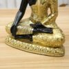 Meditating Buddha in Sitting Posture Black Gold Resin Figures Statue Ornament Home, Office, Yoga, Meditation Room or Outdoor Decor VTrendz