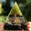 Black Tourmaline with Tree of Life Orgonite Pyramid 3*3*4 inch VTrendz