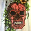 Sugar Skull with Flower Wall Hanging Handmade Cotton Tapestry 84" x 54" inch VTrendz