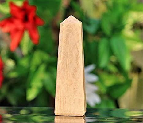 Moonstone Obelisk Tower Jumbo Healing Wand Spirit Stone 4 or 8 Faceted Pointed Obelisk Tower Healing Reiki Wand Metaphysical Balance Energy Approx. 4 inches tall