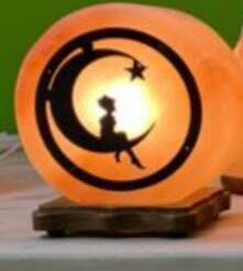 Moon & Star 3-D Himalayan Natural Salt Rock Crystal Air purifier / Ionizer 9 - 11 lbs