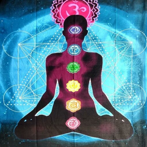 Yoga Chakra Poster Wall Hanging Handmade Cotton Tapestry 40" x 30" inch