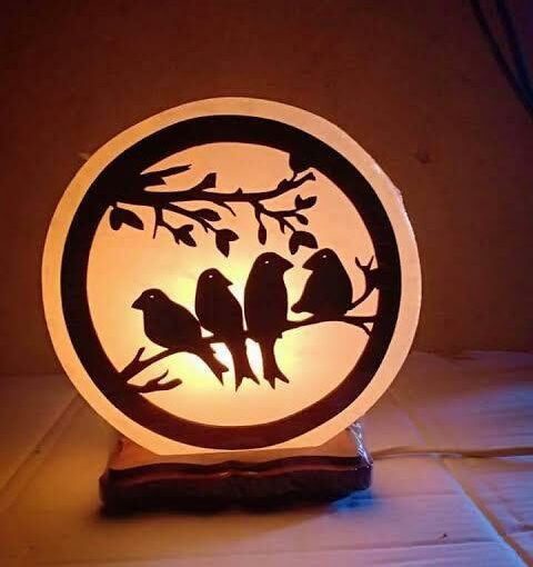 Birds 3-D Himalayan Natural Salt Rock Crystal Air purifier / Ionizer 9 - 11 lbs