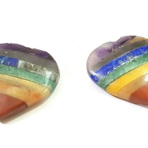7-Chakra Heart Shaped Bonded Crystal: Alignment and Comfort Stone