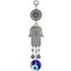 Hamsa Hand with Circle & Evil Eye Hanging, Handmade, 9 Inch VTrendz