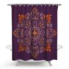 Mandala Purple Orange Shower Curtain