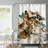 Monarch Butterfly Vintage Look Shower Curtain VTrendz