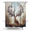 Elk Depicting Tree of Life, Flowers, Life, Prosperity, Elk Shower Curtain