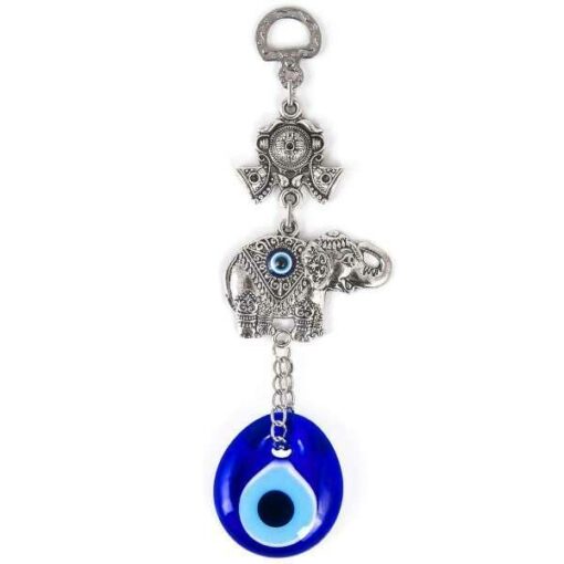 Elephant Evil Eye Hangings, Handmade 7" Inch