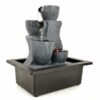4-Cups with Rectangular Base & LED Antique Resin Tabletop Waterfall Fountain VTrendz