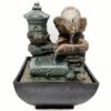 Rockery with Crystal Ball and Castle ;Crystal Ball & LED Antique Resin Tabletop Waterfall Fountain