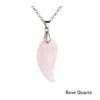 Rose Quartz Crystal Guardian Angel Wing Shaped Crystal Pendant Necklace for Balancing Energy VTrendz