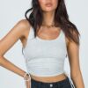 Side Adjustable Crop Top Ribbed Fabric 95% Cotton, 5% Spandex VTrendz