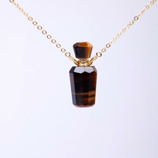 Tiger Eye Bottle Pendant Necklace for Positivity and Balancing Energy