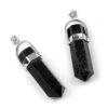 Black Tourmaline Bullet Shaped Pendant Necklace for Relaxation, Positivity, and Balancing Energy VTrendz