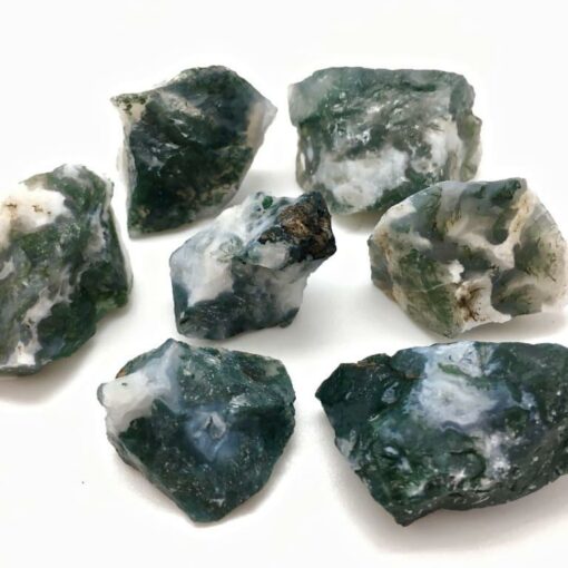 Moss Agate rough and tumbled loose Crystals