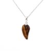 Tiger Eye Guardian Angel Wing Crystal Shaped Pendant Necklace for Balancing Energy VTrendz