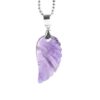 Amethyst Guardian Angel Wing Crystal Shaped Pendant Necklace for Balancing Energy VTrendz