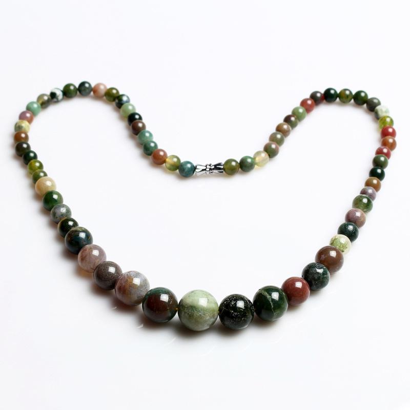 Jade Natural Crystal Gradation Beads Necklace for Relaxation, Energy Balancing, Stress relief