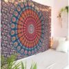 Hippie Tapestry Twin size - Blue Mirchi Kali Mandala Boho Bohemian Decor Psychedelic Tapestries Wall Hanging Mandala Room Hangings 84 x 54 inch VTrendz
